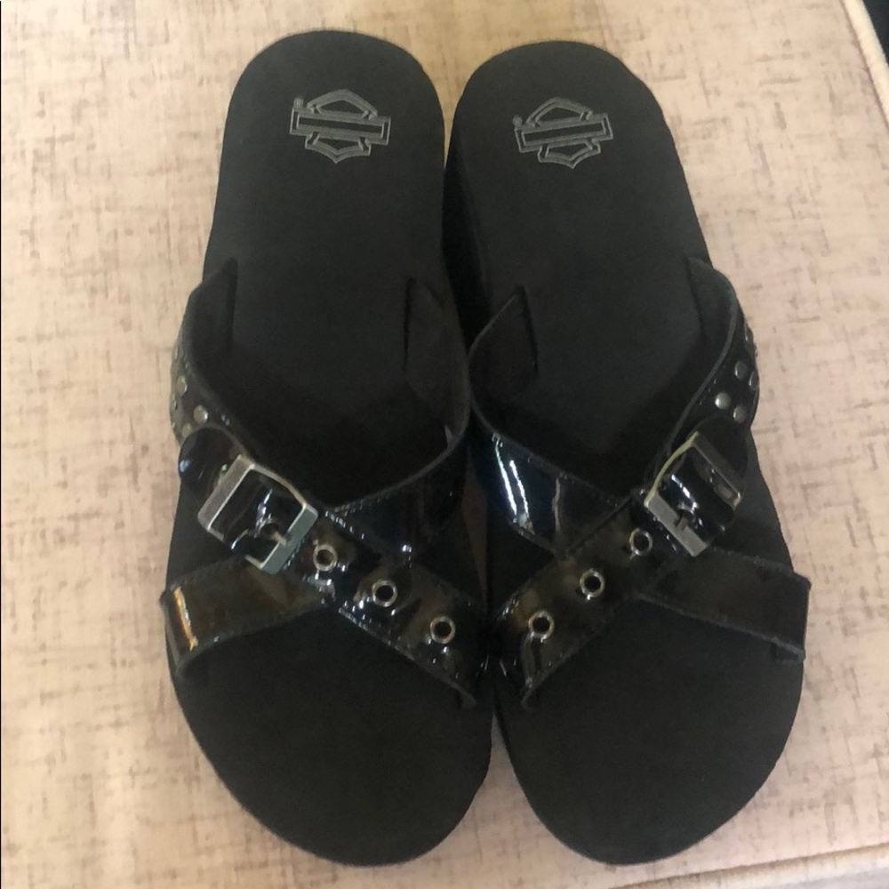 Harley Davidson platform sandals